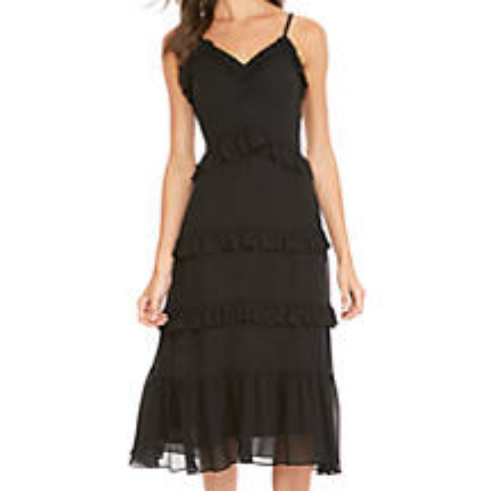 MICHAEL Michael Kors Black Tiered Spaghetti-Strap Dress